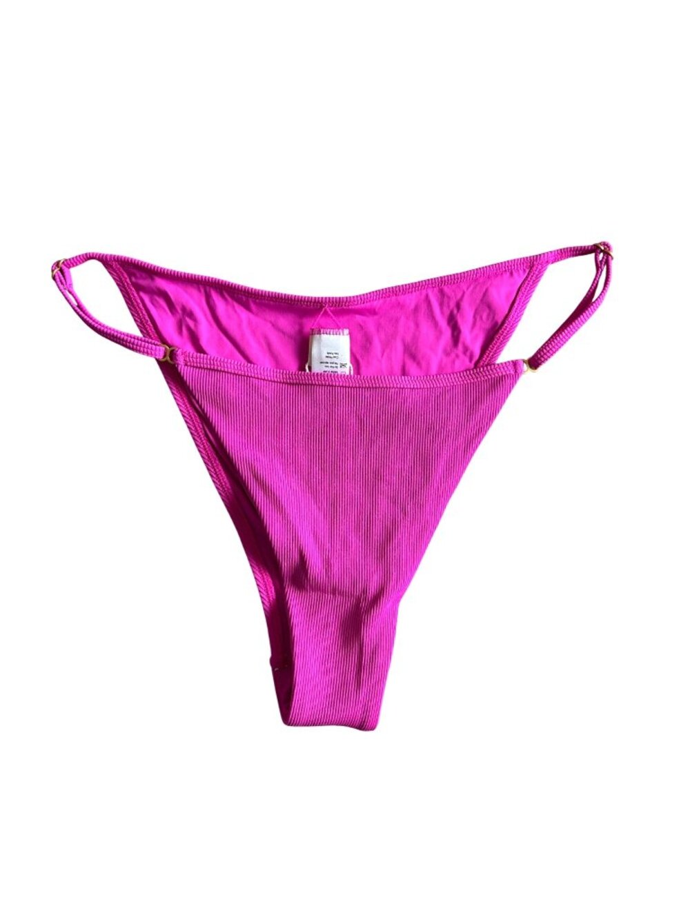 LSpace Women's Sz Large Remi Bottom Bitsy Hot Pink Ribbed Bikini